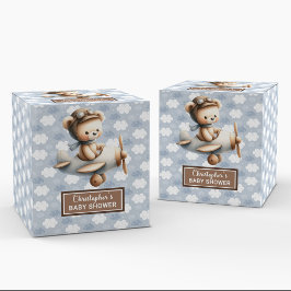 Soft teddybeer piloot baby shower traktatie box id bedankdoosjes