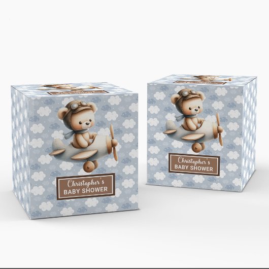 Soft teddybeer piloot baby shower traktatie box id bedankdoosjes