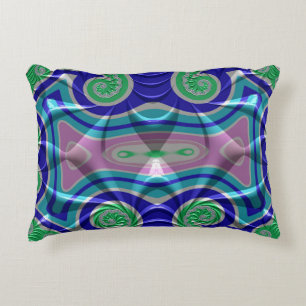 ~SOFT TENDRILS Blue Green Pink ~ Fractal Design ~ Accent Kussen
