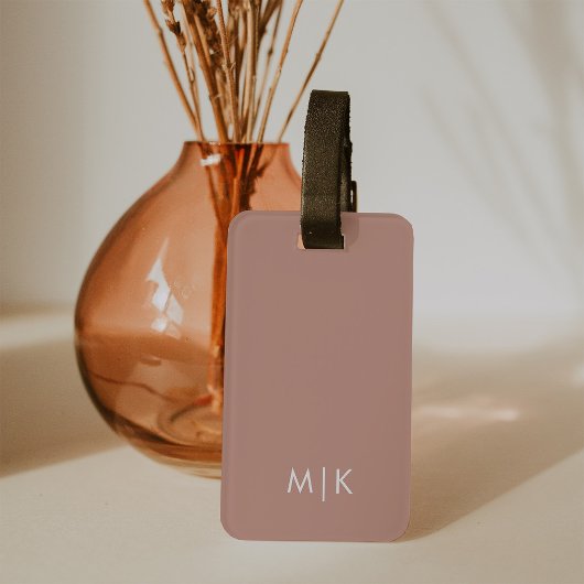 Soft Terracotta | Modern monogram Bagagelabel