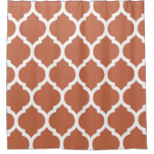 Soft Terracotta Moroccan Trellis Quatrefoil Douchegordijn (Voorkant)
