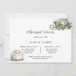 Soft Terracotta Pink Peony Floral Rehearsal Dinner Kaart