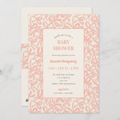 Soft Terracotta Pink Ribbons and Bows Baby Shower Kaart (Voorkant / Achterkant)