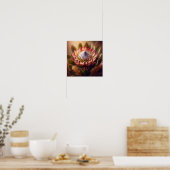 Soft Toned King Protea Bloom in Artistic Natural  Poster (Keuken)