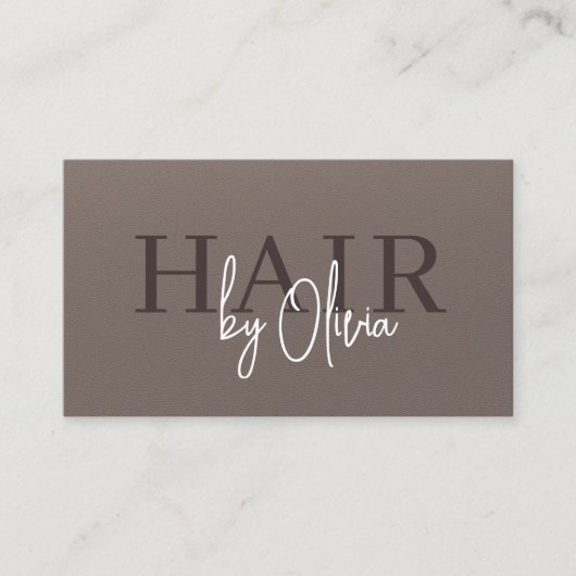 Soft Touch Matte Neutral QR Code Hair Stylist Visitekaartje (Voorkant)