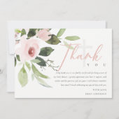 SOFT TRENDY BLUSH PINK ROSE BABY SHOWER DANK U KAART (Voorkant)