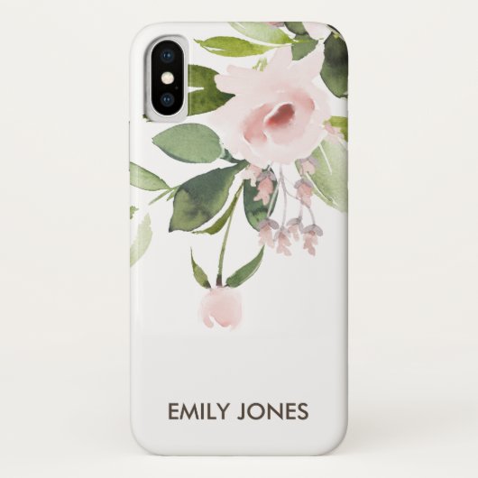 SOFT TRENDY SUBTLE KLEUR WASH BLUSH PINK FLORAL Case-Mate iPhone CASE (Achterkant)