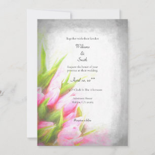 Soft Tulips Wedding Invitation (aanpasbaar) Advieskaart