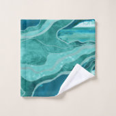 Soft Turquoise Blauwgroen marble Agate Glam #1 #de Bad Handdoek (Wasdoekje)