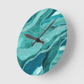Soft Turquoise Blauwgroen marble Agate Glam #1 #de Ronde Klok (Hoek)
