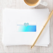Soft Turquoise en Blue Heart Design Etiket (Insitu)