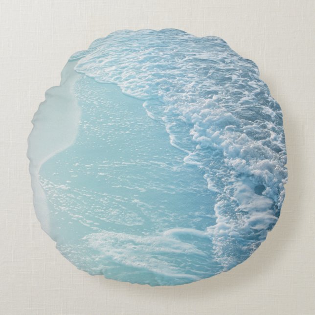 Soft Turquoise Ocean Dream Waves #2 #water #decor  Rond Kussen (Voorkant)