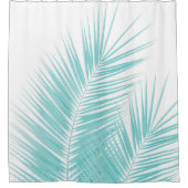 Soft Turquoise Palm Leaves Dream #1 Douchegordijn (Voorkant)