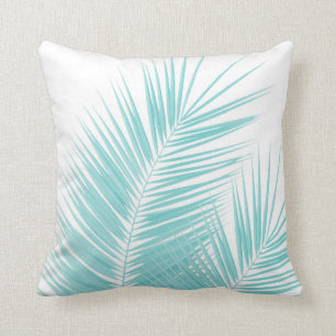 Soft Turquoise Palm Leaves Dream #1 Kussen