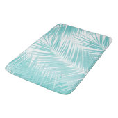 Soft Turquoise Palm Leaves Dream #1a Badmat (Gekanteld)
