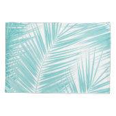 Soft Turquoise Palm Leaves Dream #1a Kussensloop (Achterkant)