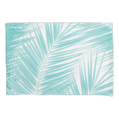 Soft Turquoise Palm Leaves Dream #1a Kussensloop (Voorkant)
