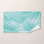 Soft Turquoise Palm Leaves Dream Cali Summer 3 Bad Handdoek (Handdoek)