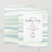 Soft Turquoise Sage Waves Kaart (Voorkant / Achterkant)