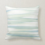 Soft Turquoise Sage Waves Kussen<br><div class="desc">Pillow bedrukt met originele abstracte acrylverf in zachte turquoise,  sage green en white.</div>