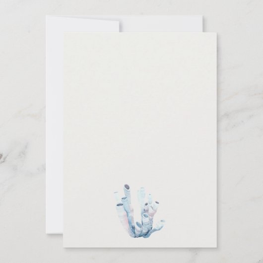 Soft Underwater Crab Coral Nautical Wedding Invite Bedankkaart (Achterkant)