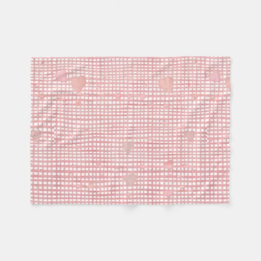 Soft Valentine Gingham Fleece Baby Blanket (Voorkant (Horizontaal))