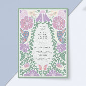 Soft Vintage Lavender Baby Shower Invitation Kaart