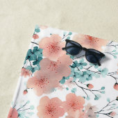 Soft Vintage Spring Pink Floral Personalized Strandlaken (In situ)