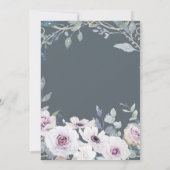 Soft Violet Floral Blush and Grey Engagement Party Kaart (Achterkant)