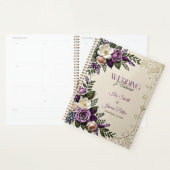 Soft Violet Paarse Cream Floral Botanische bruilof Planner (Display)