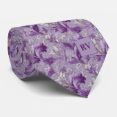 Soft Violet Purple Botanical Scroll Stropdas (Opgerold)