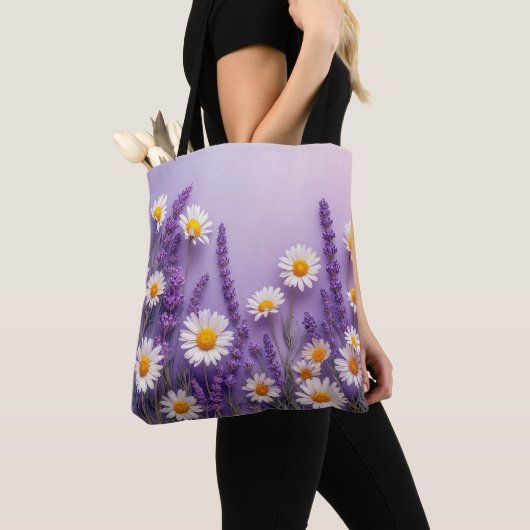 Soft Violet Wildflower Canvas tas (Dichtbij)