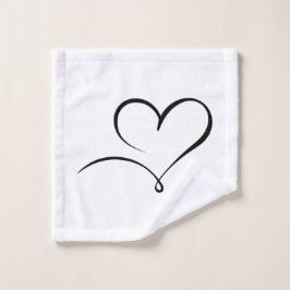 Soft Wash Cloth with Stylish Heart Mark Design Washandje