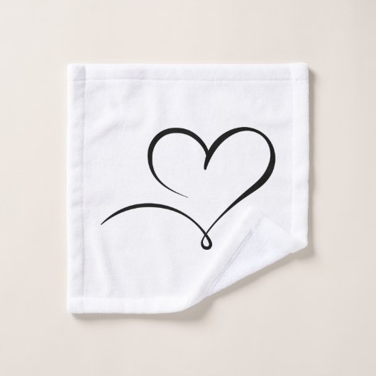 Soft Wash Cloth with Stylish Heart Mark Design Washandje (Wasdoekje)