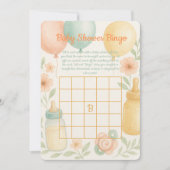 Soft Watercolor Baby Shower Bingo Card  Kaart (Voorkant)