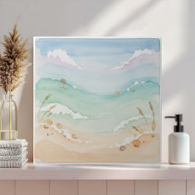 Soft Watercolor Beach Scene ID1207