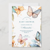 Soft Watercolor Butterfly Baby Shower Kaart (Voorkant)