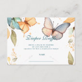 Soft Watercolor Butterfly Diapper Raffle Informatiekaartje (Voorkant)