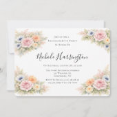 Soft Watercolor Floral Bachelorette Party Kaart (Voorkant)
