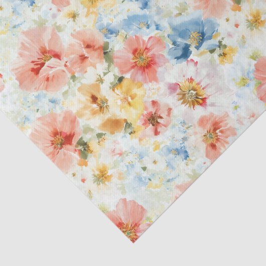 Soft Watercolor Floral Boho Wildflower Gift Wrap  Tissuepapier (Detail)
