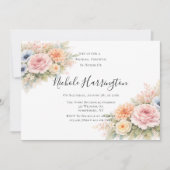 Soft Watercolor Floral Bridal Shower Kaart (Voorkant)