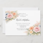 Soft Watercolor Floral Engagement Party Kaart (Voorkant)