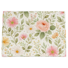 Soft Watercolor Floral Pattern – Pink Rose & Daisy Groot Cadeauzakje