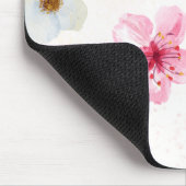 Soft Watercolor Floral Personalized Name Mousepad Muismat (Hoek)