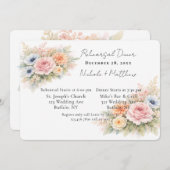 Soft Watercolor Floral Rehearsal Dinner Kaart (Voorkant / Achterkant)