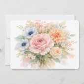 Soft Watercolor Floral Rehearsal Dinner Kaart (Achterkant)