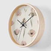 Soft Watercolor Floral Wall Clock (Hoek)