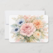 Soft Watercolor Floral Wedding Bedankkaart (Achterkant)