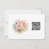 Soft Watercolor Floral Wedding RSVP Kaartje (Achterkant)