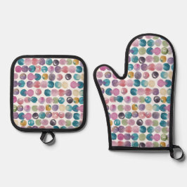 Soft Watercolor Oven Mitt – Modern Artistic  Ovenwant & Pannenlap Set